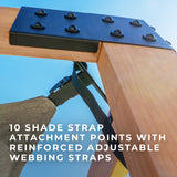 Backyard Discovery Brendan 12' x 10' Modern Cedar Wood Pergola Kit with Heavy-Duty Sun Shade Sail Screen Canopy, PowerPort, High-Wind Rating for Outdoor Patio, Garden, Deck, and Entertaining Backyard Discovery