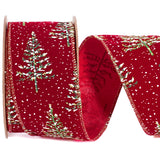 LaRibbons Red Christmas Ribbon Wired, 2.5 Inch x 10 Yard Snowy Red Christmas Tree Ribbon for Gift Wrapping, Christmas Tree Decoration, Crafts Wreath LaRibbons