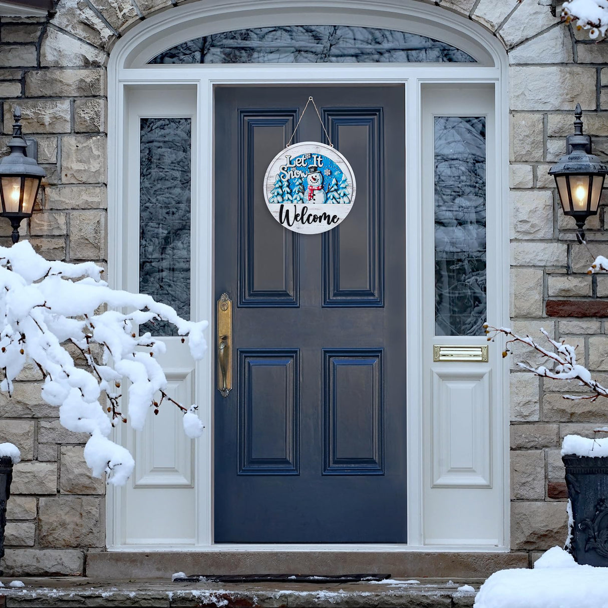 Walasis Welcome Sign for Front Door: 13pcs Interchangeable Christmas Winter Decor - Housewarming Gifts for New Home Seasonal Wreaths Outdoor Holiday All Season Decorations Walasis