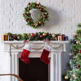 Christmas Wooden Bead Garland Wood Bead Garland Christmas Tree Decorations for Christmas Holiday Favors, 12 Feet (Gold) AMDX