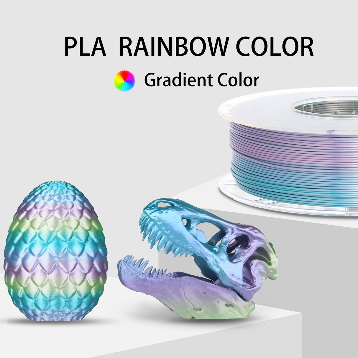 FXAAGFH 1KG 3D Printer Filament 1.75 mm Rainbow Color, Shining 3 D Print PLA Printing Filament +/-0.03mm, 2.2lbs Silk PLA FXAAGFH