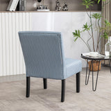 Roundhill Furniture Botticelli Blue Stripe Upholstered Slipper Accent Chair Roundhill Furniture