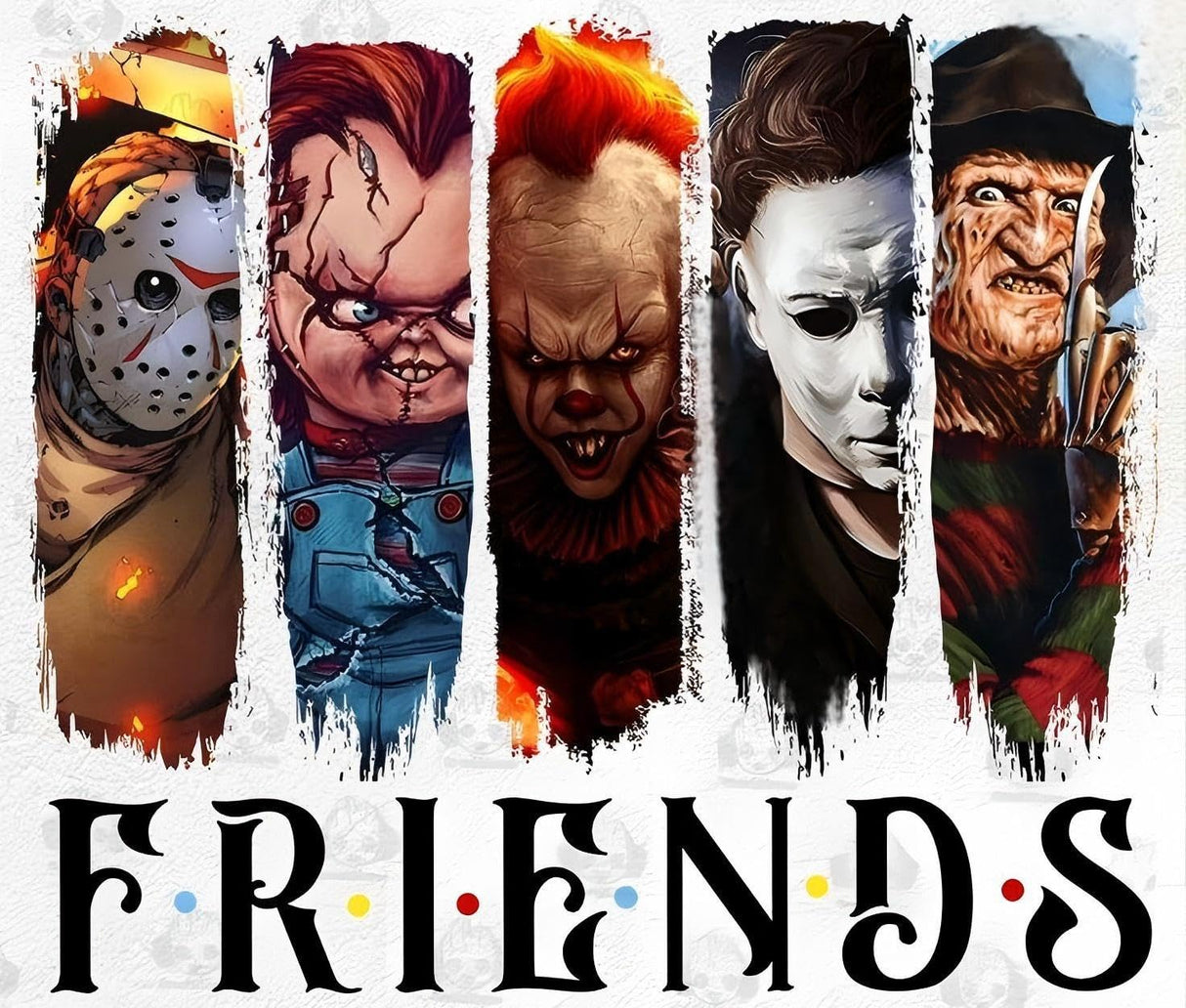 Aurellart Horror Movie Characters Diamond Painting Kit, Classic Villains Artwork, 5-Panel Design,Diamond Dots for Home Wall Decor 12x16 Inch Aurellart