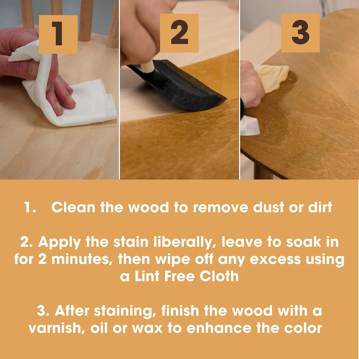 Furniture Clinic Wood Stain | Multiple Finishes | Fast Drying | Indoor and Outdoor Furniture and More | Water Based, Low Odor, Non-Toxic | Furniture Clinic