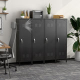 SUXXAN 54" H Metal Storage Locker, Metal Cabinet with Lockable Door & Towel Rack & 2 Side Pegboards with Hooks for Home School Office Gym Bedroom, Assembly Required(Black) SUXXAN