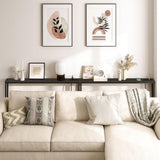 HOOBRO 47.2" Skinny Console Table with Power Outlets, 5.9" Behind Couch Table with Charging Station, Narrow Sofa Table, Long and Thin Table for Entryway, Living Room, Black BB15XG01G1 HOOBRO