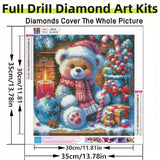 Christmas Bear 5D DIY Diamond Painting Kits for Adults, Christmas Diamond Art Kits for Beginners, Full Drill Winter Dot Painting Gem Art Kits for Home Wall Decor13.78 x13.78 Inch 5DDIYART