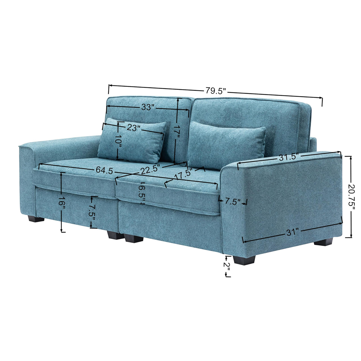 Christopher Knight Home Bacho Cozy Loveseat Sofa, Floor Sofa Chair, 2 Seater Couch with Armrest, Loveseat for Reading, Modern Design Soft Upholstered Loveseat for Living Room, Home Rest, Blue Christopher Knight Home