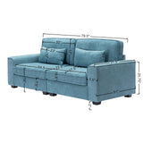 Christopher Knight Home Bacho Cozy Loveseat Sofa, Floor Sofa Chair, 2 Seater Couch with Armrest, Loveseat for Reading, Modern Design Soft Upholstered Loveseat for Living Room, Home Rest, Blue Christopher Knight Home