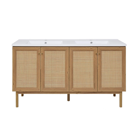 Swiss Madison SM-BV666-C Classe 60" Double Free Standing Vanity Cabinet Only - Less Vanity Top - Oak Swiss Madison