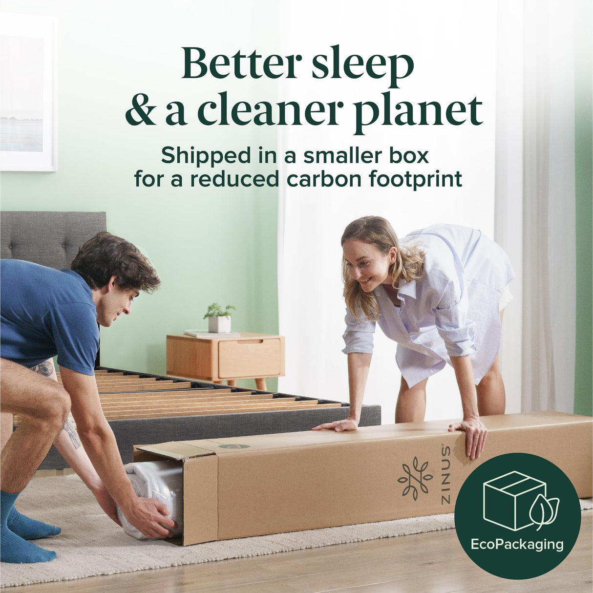 ZINUS 8 Inch Spring Sensation Hybrid Mattress [New Version], Full, Fiberglass Free, Medium Firmness, Durable Support, Certified Safe Foams & Fabric, Mattress in A Box ZINUS