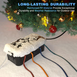 Flemoon Medium Outdoor Electrical Box (11.5x5.2x4 inch), IP54 Waterproof Extension Cord Cover w/6 Cable Entry Ports, Weatherproof Connection Box for Power Strip, Timer, Plug, Holiday Lights, Black Flemoon