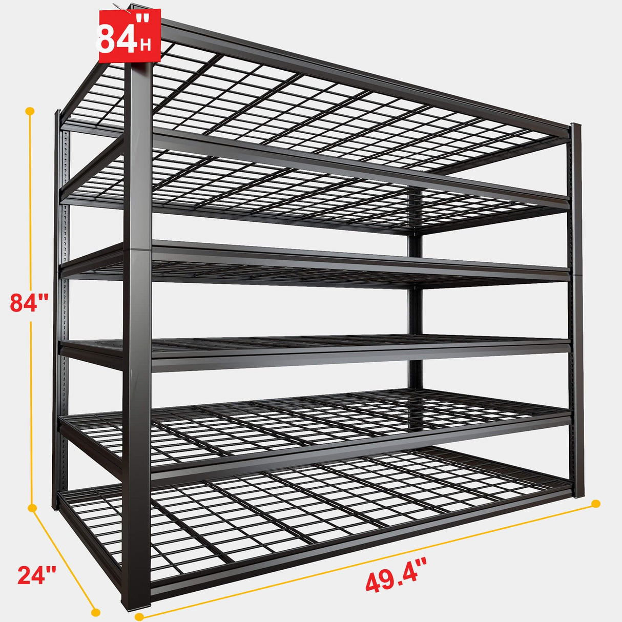 PMKES 6 Tier Garage Shelving Heavy Duty, 50" WGarage Shelves, 50" W x 84" H x 24" D Adjustable Storage Shelving Unit, Commercial Metal Shelves for Warehouse, Basement, Shop,2 Pack PMKES