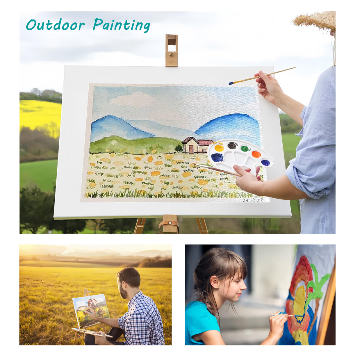 Silunkia 120 Sheets 100% Cotton Watercolor Paper 5 x 7 Inch, 140lb/300gsm Heavyweight Art Paper Cold Pressed Off White Paper for Kids Students Adults Beginner Artists Drawing Valentine Gift Cards Silunkia