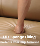 Garvee 27'' Oversized Recliner, Manual Recliner Chair for Adults, PU Leather Single Sofa with Extra Width, for Nursery, Living Room, and Bedroom, Tan Garvee