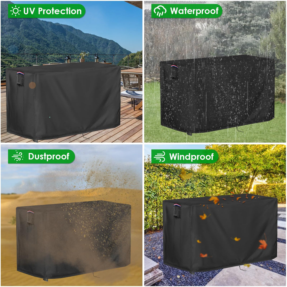 Iptienda Patio Bar Table Cover for Outdoor Console/Buffet Table, 50 Inch Waterproof Prep Table Cover for Grill Cart, Stainless Steel/Metal Table-50"L x 34"W x 36"H Iptienda