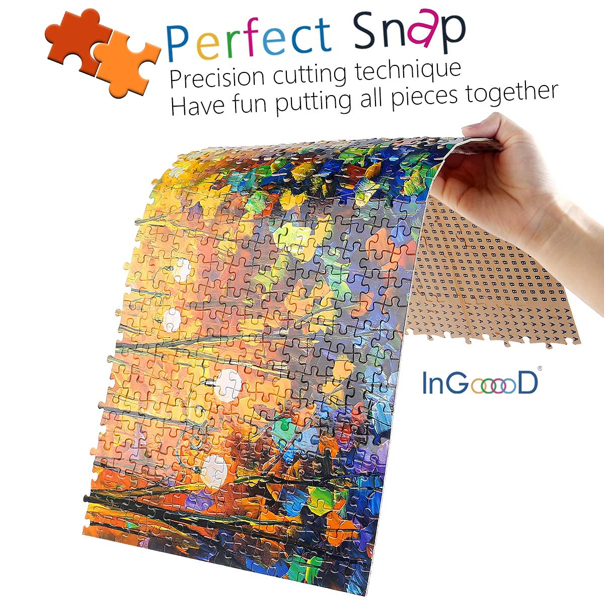 Ingooood Rainy Night Walk Wooden Puzzle 1000 Pieces Ingooood