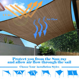 AwnPro Square Shade Sail 18' x 18' Canopy to Block Sunlight for Outdoor Patio Garden Patio Deck Pergola (Brown) AwnPro