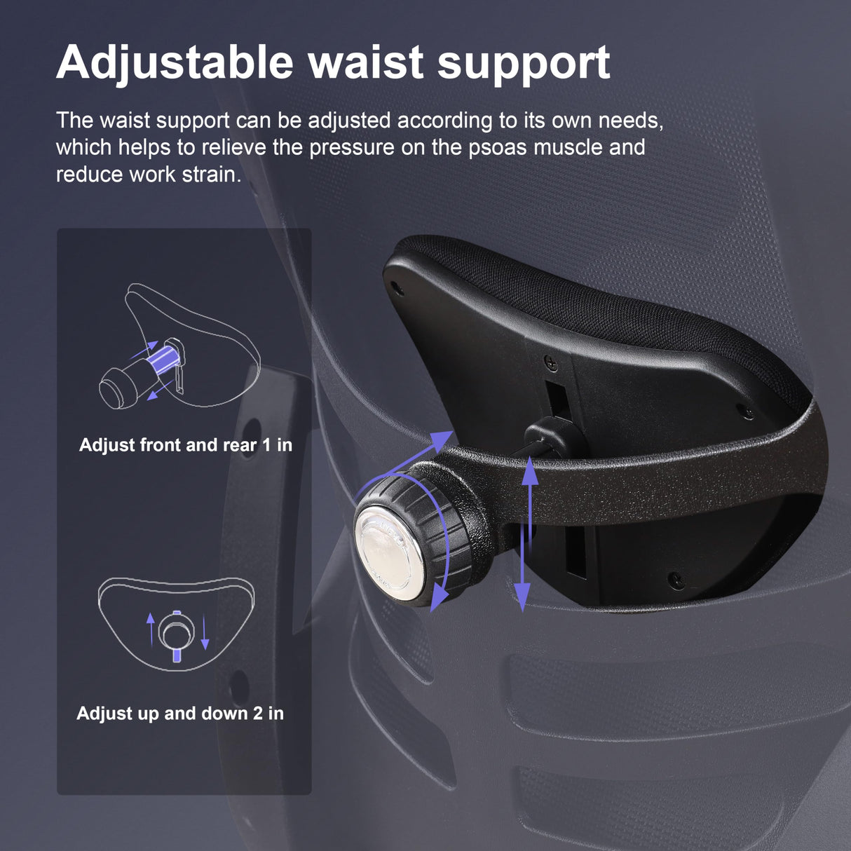 BOLISS High-Back Ergonomic Mesh Computer Office Drafting Chair with Super Soft Adjustable Arms Molded Foam Double Seat Cushion Adjustment Lumbar Support and Big Foot Ring - Black BOLISS