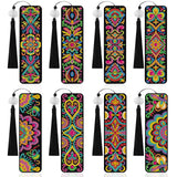 geesfayan 8 Pcs Diamond Art Bookmarks Kits for Adults with Tassel, 5D DIY Book Marks Dimond Art Paintings Gem Art,Diamond Painting Bookmarks for Book Lovers(Mandala) geesfayan