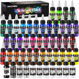 FansArriche Airbrush Paint, 44 Colors with 6 Thinners Acrylic Air Brush Paint Set, Ready to Spray Water-Based Opaque & Neon & Iridescent Acrylic Paint for Beginners, Artists, 20 ml/Bottle FansArriche