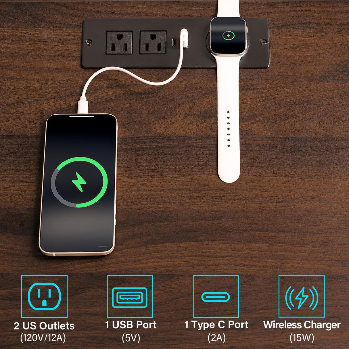 HOMMPA Rustic Brown Nightstand with Wireless Charging Station Walnut Wood LED Bedside Table with 3 Drawers End Table Smart Nightstand USB with Led Light Tall Night Stand with Open Shelf for Bedroom HOMMPA