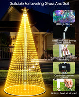 Esfos Led Outdoor Christmas Tree, 20 ft Prelit Christmas Tree, Smart Outside Christmas Tree Light Show App Control with 1512 LED Lights Color Changing Sync APP & Remote Control Christmas Tree Lighting Esfos