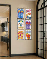 PeakLuv 6 Pack Flip-Flop Paint by Numbers Kits for Adults Beginners, Summer Vibes Themed Paint by Number on Canvas Without Frame, DIY Acrylic Oil Painting Kit, Creative Home Decor, 8x11 Inch PeakLuv