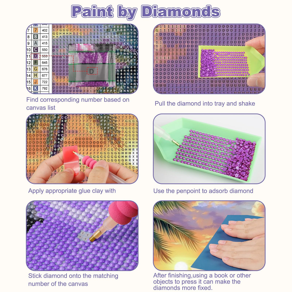 CEOVR Beach Sunset Diamond Painting Kits for Adults, Coconut Tree Diamond Art Dots 5D Full Drill DIY Gem Art for Beginner, Adult Crafts Kits Arts and Crafts, Wall Decor for Home Office 12x16in CEOVR