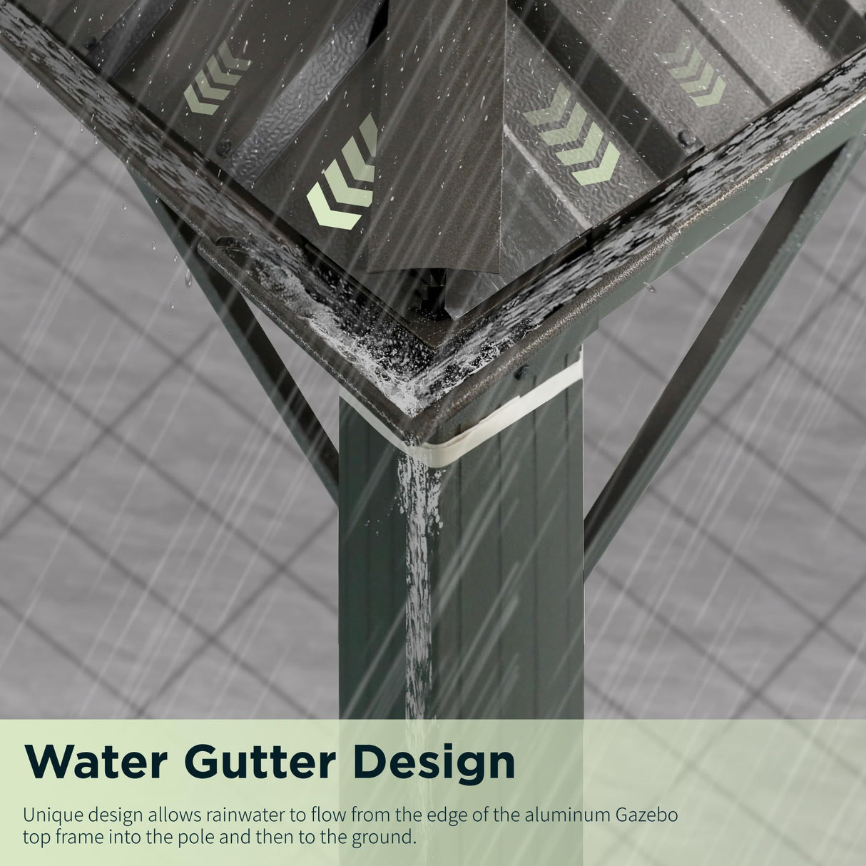 GREEN PARTY 12 X 14ft Hardtop Gazebo with Nettings and Curtains, Heavy Duty Double Roof Galvanized Steel, Outdoor Aluminum Gazebos Pergolas for Patios, Backyard, Deck, Garden, Lawns GREEN PARTY