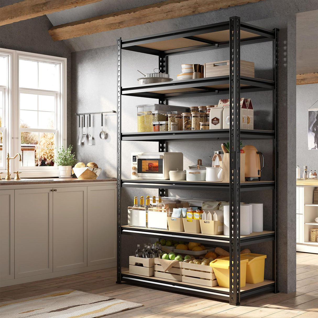 DurayLoly 78" H Metal Shelving 6 Tier Garage Shelving Adjustable 2400LBS Storage Shelves Heavy Duty Pantry Shelves for Kitchen Closet Basement Warehouse DurayLoly