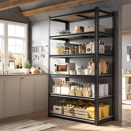 DurayLoly 78" H Metal Shelving 6 Tier Garage Shelving Adjustable 2400LBS Storage Shelves Heavy Duty Pantry Shelves for Kitchen Closet Basement Warehouse DurayLoly
