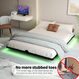 FSJianYi Floating Bed Frame Full Size - Metal Platform with LED Lights, No Box Spring Needed, Easy Assembly (Full) FSJianYi