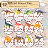 Dino Fossil Eggs Dinosaur Toys - 12 Dinosaur Eggs Dig Excavation Kit w Play Mat for Kids Ages 5-7 Easter Basket Essentials STEM Toy Christmas Birthday Gift for Boys Girls 3 4 5 6 7 8 + 8-13 Years Old Joyvalley