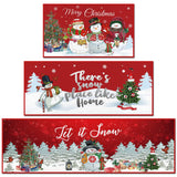 Layhit 3 Pcs Christmas Kitchen Rug and Mat Set Christmas Absorbent Anti Fatigue Winter Bathroom Mat Non Slip Washable Rug for Xmas Party Kitchen Decor 20'' x 59'' + 20'' x 47'' + 20'' x 32''(Snowman) Layhit