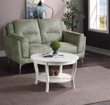 Convenience Concepts American Heritage Round Coffee Table 30" - Classic Living Room Table with Storage Shelf, Traditional Round Family Room Center Table, White Convenience Concepts