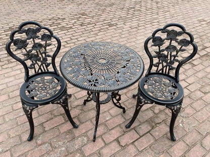 C/G 3 Piece Bistro Set,Outdoor Patio Set,Anti-Rust Cast Aluminum Bistro Table Set for Park Yard Front Porch Furniture(Antique Copper) - WoodArtSupply