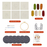 Temlum Punch Needle Coasters Kit, Punch Needle Embroidery Kit for Beginners and Adults Including Patterns, Tools, Yarns, Hoop, Instruction, Coaster Holder Coaster Art Craft Supplies (Plants) Temlum