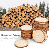 54Pcs Wood Slices, LOOFORE 2.4"-2.8" Unfinished Natural Wood Rounds with Pre-drilled Hole, Wood Slices for Wood Burning Painting DIY Crafts Christmas Ornaments Party Wedding Decor LOOFORE