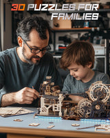 ROKR 3D Wooden Puzzles for Adults, 3 in 1 Wooden Marble Run, Wood Model Mechanical Puzzles Building Toys Kits, Gifts for Men Boys (LGX02) ROKR