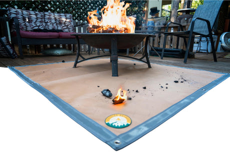 Fireside Outdoor Fire Pit Mats for Under Fire Pit - Grill Mats for Outdoor Grill, Fire Mat for Deck Protection, Fireproof Mat for Under Fire Pit, Outdoor Firepit Mat for Safe Use - Ember Mat, 67"x60" Campfire Defender Protect Preserve