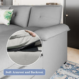U Shaped Sectional Couch for Living Room,110" 4-Seater Comfy Couch with Double Chaise,Deep Seat Modular Sofa Couches with Thick Cushion & Soft Backrest,Light Grey Shintenchi