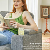 Belffin Chenille Modular Sectional Sofa Convertible L Shaped Corner Couches for Living Room with Storage Armrest with Cup Holder Light Grey Couch Belffin