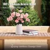 Werph Outdoor Patio Furniture Set, 4 Piece Patio Sofa Bench and 2 Single Sofa Chairs with Table & Padded Cushions, Acacia Wood Outdoor Patio Lounge Conversation Set for Deck Backyard Balcony Werph