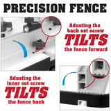 Fulton Deluxe 1 3/8 inch Thick Drill Press Table with Precision Tilt Capable Adjustable Fence System | 2 PVC Tipped Aluminum Hold Downs | Aluminum Flip Stop and Mounting Hardware Fulton