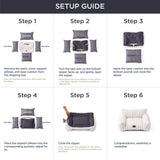 Bedsure Cute Cat Couch for Pets - Fluffy Small Dog Sofa with Premium Soft Corduroy Fleece, Pet Sofa with Removable Washable Cover, Supportive Dog Couch Bed for Small Medium Dogs, 30inch, Warm Grey Bedsure