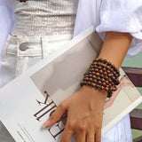 Firstmeet Fashion Natural Round Wood Beads 60'' Long Strand Art Deco Necklace for Women(XL-1170-B) Firstmeet