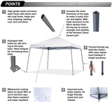 ABCCANOPY Stable Pop up Outdoor Canopy Tent 10 x 10 ft Base / 8 x 8 ft Top, White ABCCANOPY