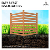 36 inch Fence Post Anchor Ground Spike, LAVANE Set of 4 Heavy Duty Metal Black Powder Coated Post Stake Support Base - Outer Dimension: 4"x4" (Fit 3.5"x3.5" Mailbox or Fence Post) La Vane