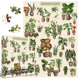 Vintage Houseplant Puzzle 1000 Pieces for Adult, Botany Succulent House Plant Puzzle, 39 Common Indoor Plants Jigsaw Puzzles BBOLDIN